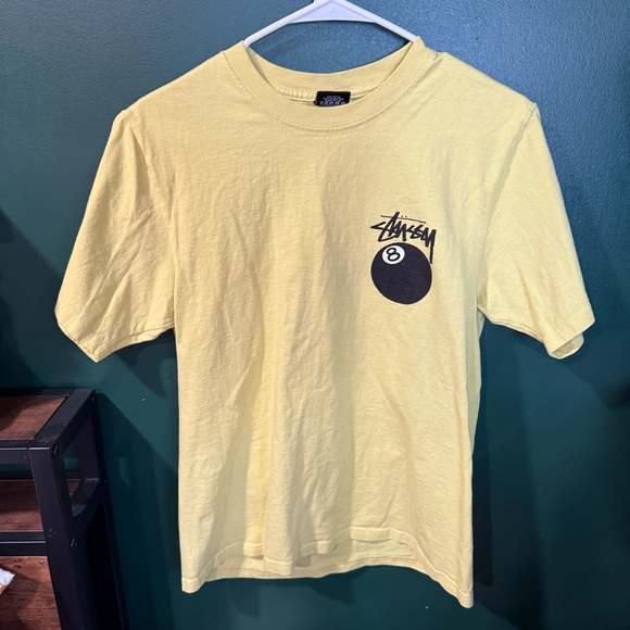 Stussy Yellow 8 Ball Men's T-Shirt - Picture 2 of 5